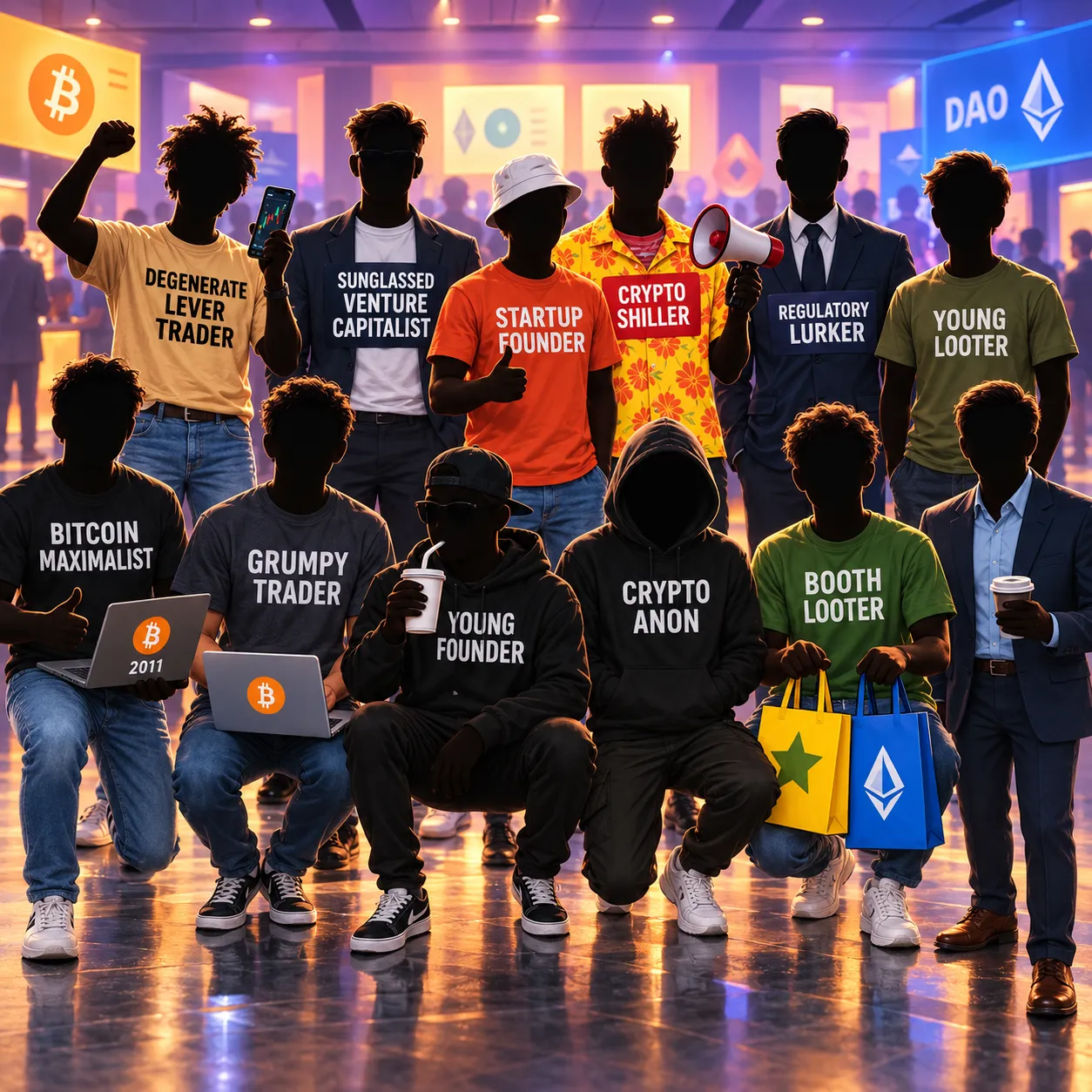 A Dozen Varied Species You’ll Encounter at A Crypto Conference Happening Anywhere