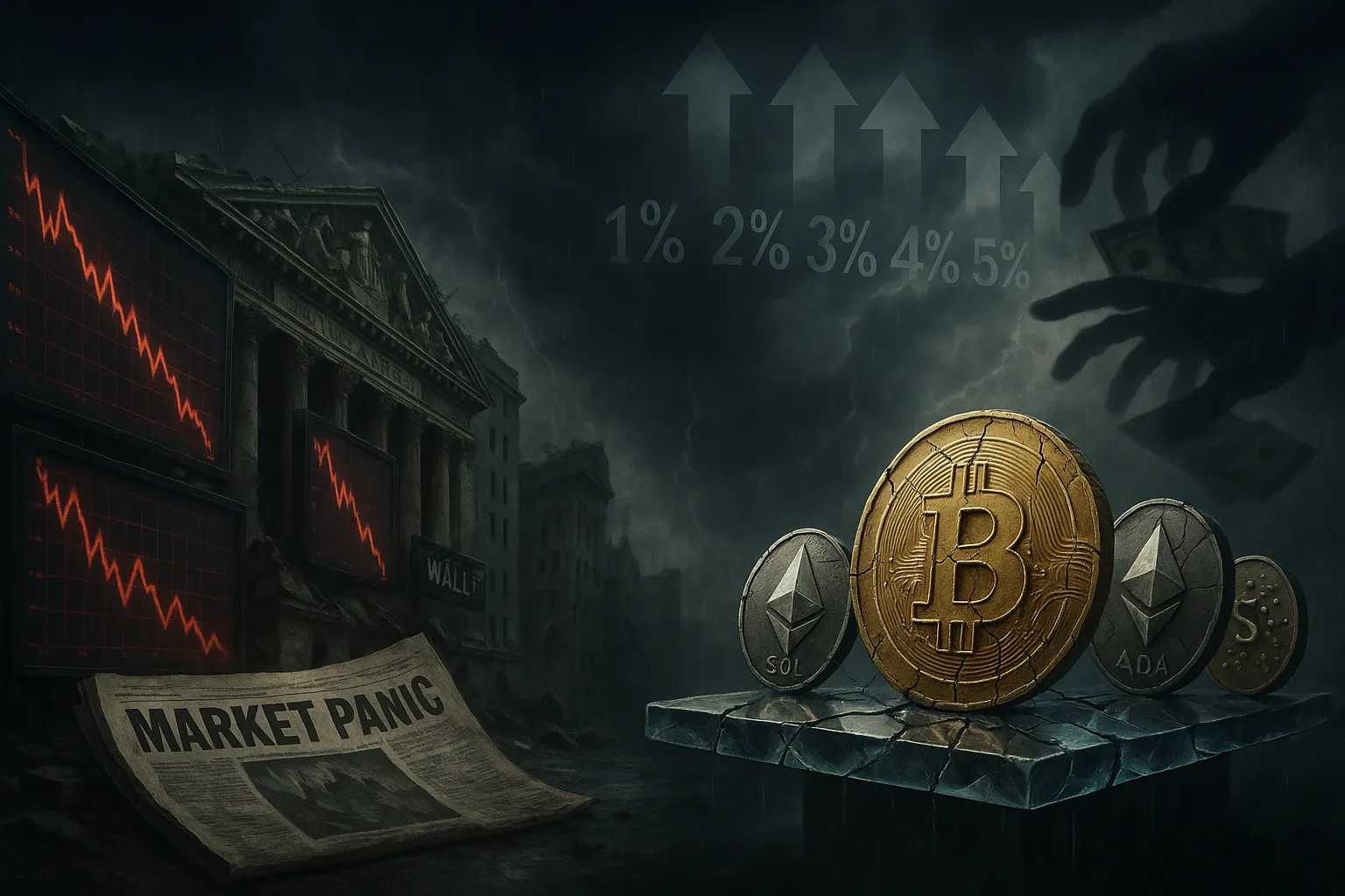 when stock market crashes bitcoin can lose value