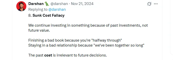 Sunk Cost Fallacy